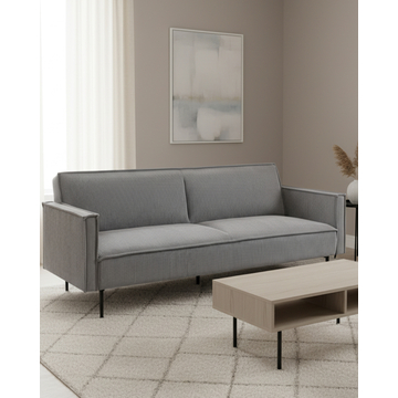 Диван прямой Кассель велюр рельефный светло-серый