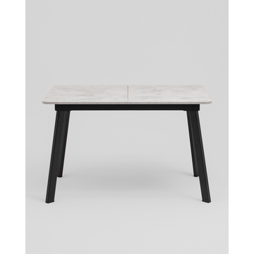 Стол Batu new 120-160/80/76, столешница ЛМДФ, ароза светлая, подстолье металл черный