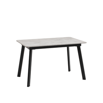 Стол Batu new 120-160/80/76, столешница ЛМДФ, ароза светлая, подстолье металл черный