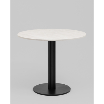 Стол круглый Фризбин D90 столешница ледяной камень основание металл черный