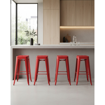 Табурет барный TOLIX красный глянцевый 4 шт