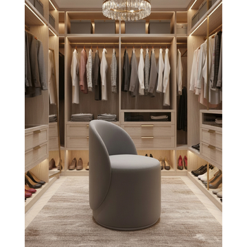 Пуф Loreen со спинкой вращающийся велюр серый