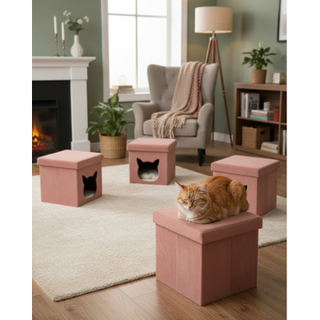 Пуф складной с ящиком Store Pet розовый
