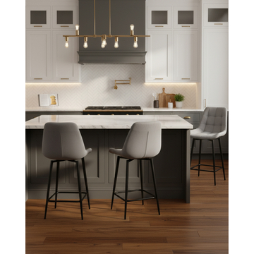 Стул полубарный Флекс с поворотным механизмом велюр велютто серый