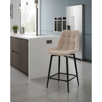 Стул полубарный Флекс с поворотным механизмом велюр бежевый