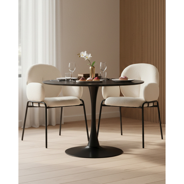 Стул с подлокотниками Моллек букле молочный