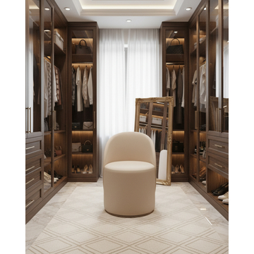 Пуф Loreen со спинкой вращающийся велюр молочный