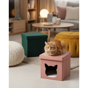 Пуф складной с ящиком Store Pet розовый