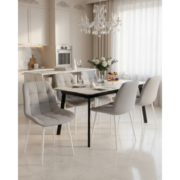 Стул Флекс N светло-серый белые ножки