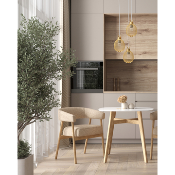 Стул обеденный Zubo с деревянными ножками бежевый