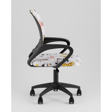 Кресло офисное TopChairs Simple SN Junior принт Blue Cats пластик черный