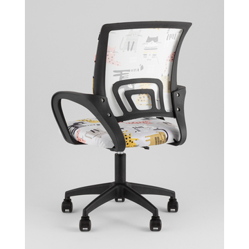 Кресло офисное TopChairs Simple SN Junior принт Blue Cats пластик черный