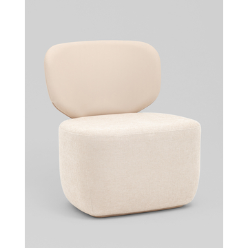 Кресло Спейс спинка экокожа, сиденье шенилл бежевый