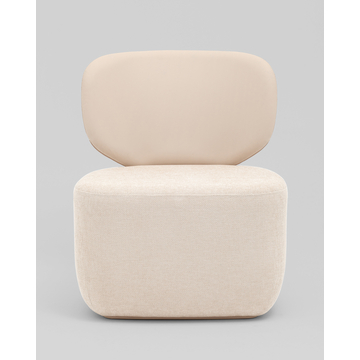 Кресло Спейс спинка экокожа, сиденье шенилл бежевый