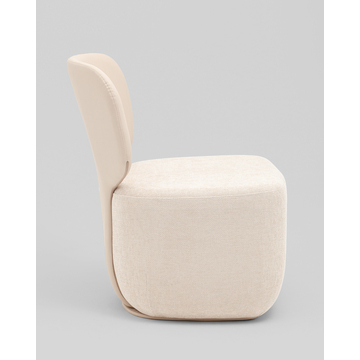 Кресло Спейс спинка экокожа, сиденье шенилл бежевый