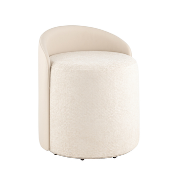 Пуф Тея спинка экокожа сиденье шенилл светло-серый