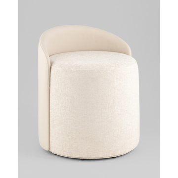 Пуф Тея спинка экокожа сиденье шенилл бежевый