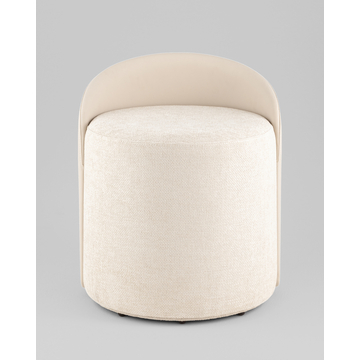Пуф Тея спинка экокожа сиденье шенилл бежевый