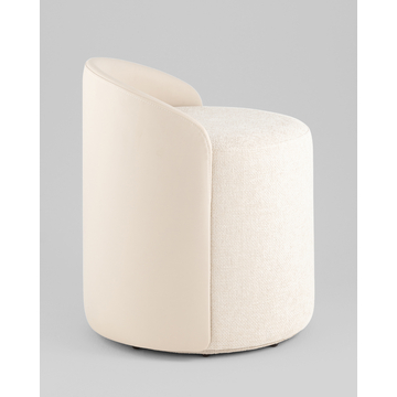 Пуф Тея спинка экокожа сиденье шенилл бежевый