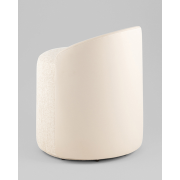 Пуф Тея спинка экокожа сиденье шенилл бежевый