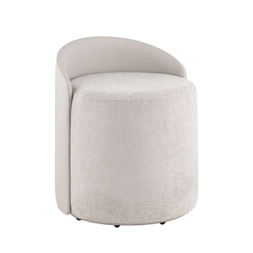 Пуф Тея спинка экокожа сиденье шенилл светло-серый