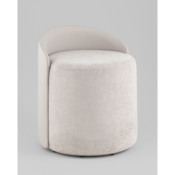 Пуф Тея спинка экокожа сиденье шенилл светло-серый