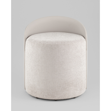 Пуф Тея спинка экокожа сиденье шенилл светло-серый