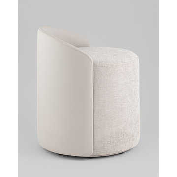 Пуф Тея спинка экокожа сиденье шенилл светло-серый