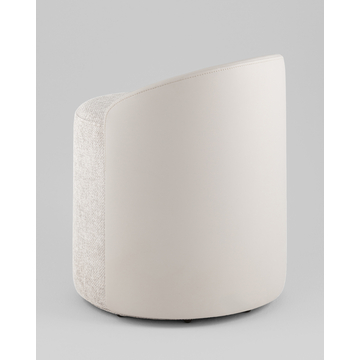 Пуф Тея спинка экокожа сиденье шенилл светло-серый