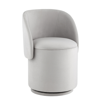 Пуф-трансформер Таунсвилл вращающийся с ящиком велюр светло-серый