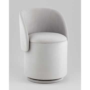 Пуф-трансформер Таунсвилл вращающийся с ящиком велюр светло-серый