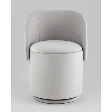 Пуф-трансформер Таунсвилл вращающийся с ящиком велюр светло-серый