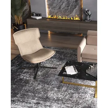 Кресло лаунж Sway бежевый с коричневым