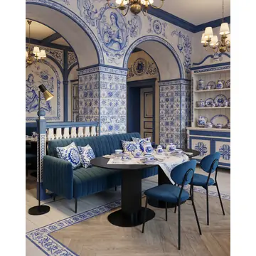 Диван прямой Дрезден велюр синий