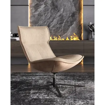 Кресло лаунж Sway бежевый с коричневым