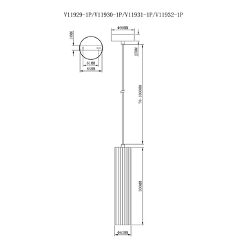 Светильник подвесной Moderli V11929-1P Cora