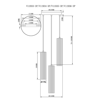 Светильник подвесной Moderli V11936-3P Cora