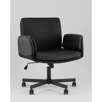 Кресло офисное TopChairs Foldo с откидными подлокотниками черное