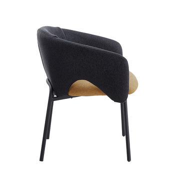 Стул обеденный Afrida рогожка тёмно-синий горчичный