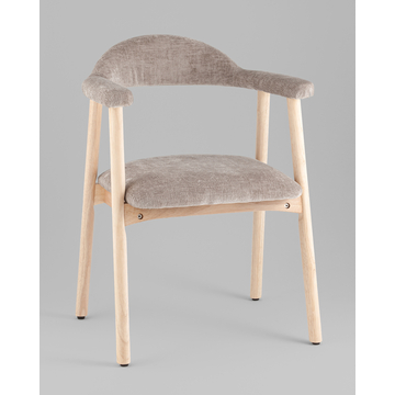 Стул обеденный Shredo серый шенилл светлое дерево 2 шт.