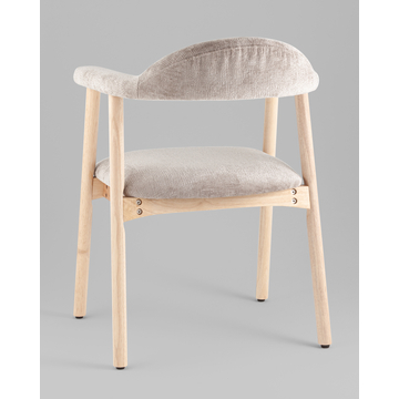 Стул обеденный Shredo серый шенилл светлое дерево 2 шт.