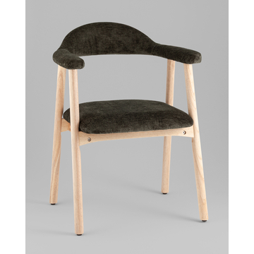 Стул обеденный Shredo темно-зеленый шенилл светлое дерево 2 шт.