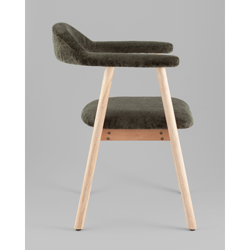 Стул обеденный Shredo темно-зеленый шенилл светлое дерево 2 шт.