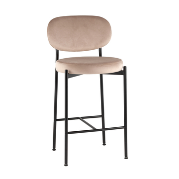 Стул полубарный Бриф VD велюр серый