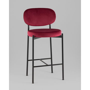 Стул полубарный Бриф VD велюр винный