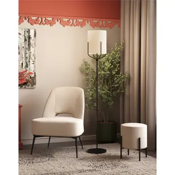 Пуф Кейси велюр рельефный молочный