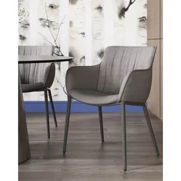 Стул Твигги шенилл серый каркас серый