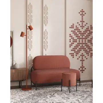 Диван Стоун велюр рельефный коралловый
