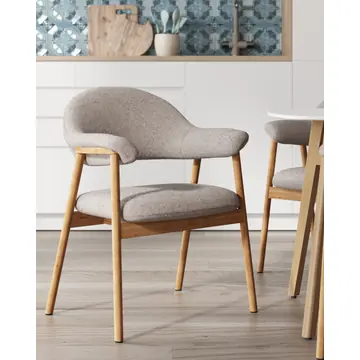 Стул обеденный Tavu с деревянными ножками серый 2 шт.