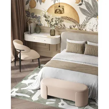 Банкетка Taks велюр молочный